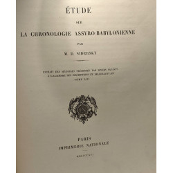 Étude sur la chronologie assyro-babylonienne - extrait des...