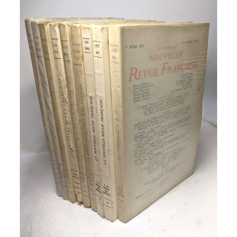 9 numéros de la Nouvelle Revue Française (entre 1930 et 1953):...