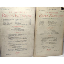 9 numéros de la Nouvelle Revue Française (entre 1930 et 1953):...