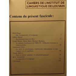 Cahiers de l'institut de linguistique de Louvain