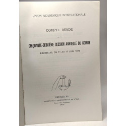 Compte rendu de la cinquante-deuxième sessionn annuelle du comité...