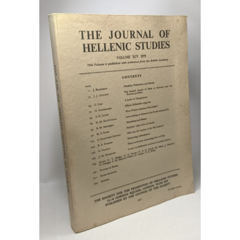 The journal of Hellenic studies - VOLUME XCV 1975