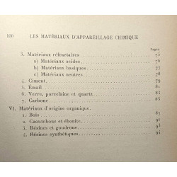 Les matériaux constitutifs de l'appareillage chimique leur...
