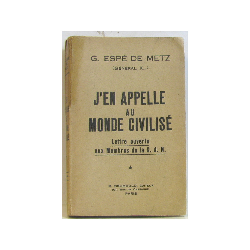 J'en appelle au monde civilisé