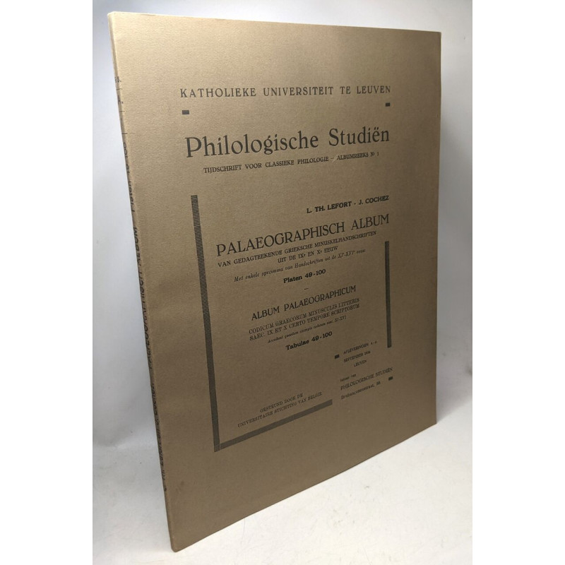 Philologische Studiën - Palaeographisch album Platen 49-100 - van...