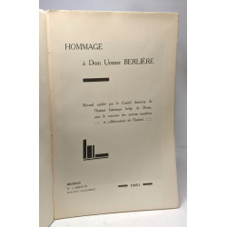 Hommage à Dom Ursmer Berlière