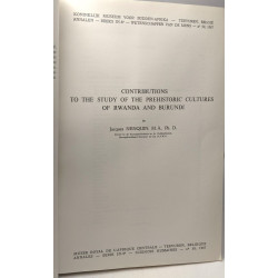 Contributions to the study of prehistoric cultures of rwanda and...