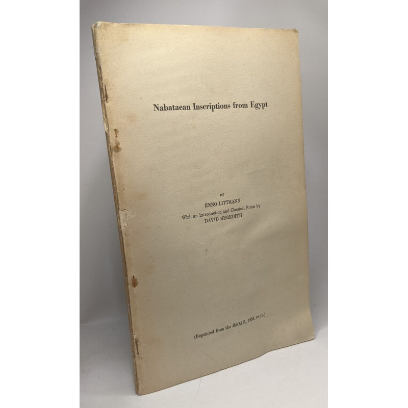 Nabataean Inscriptions from Egypt (EXTRAIT reprint from the BSOAS...