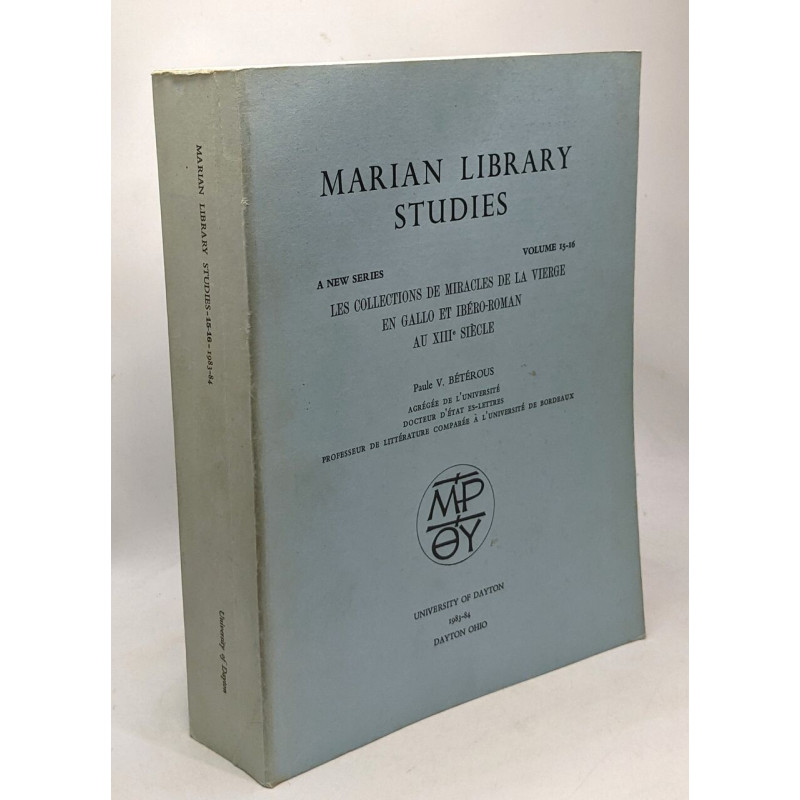 Marian library studies - a new series volume 15-16 --- les...