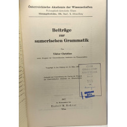 Beiträge zur sumerischen grammatik