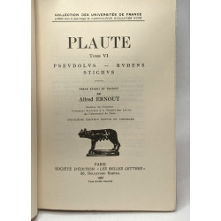 Plaute - TOME VI - Pseudolus Rudens Stichus - collection des...