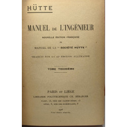 Hütte - Manuel de l'ingénieur - nouvelle édition française du...