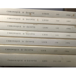 Chronique d'Egypte - 7 volumes: LXVI 131/132 (1991), LXIX 137 +...