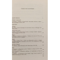 Mouvements Ouvriers et Dépression Économique de 1929-1939