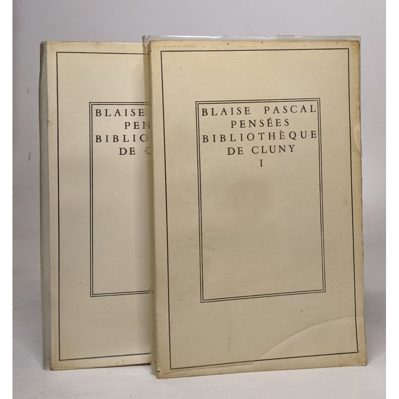 Blaise pascal pensées - tomes I et II