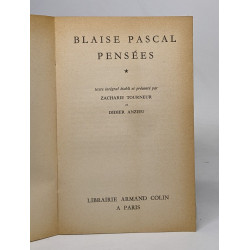 Blaise pascal pensées - tomes I et II