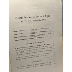 Revue française de sociologie - Janvier-Mars 1961 - 2e année n°1