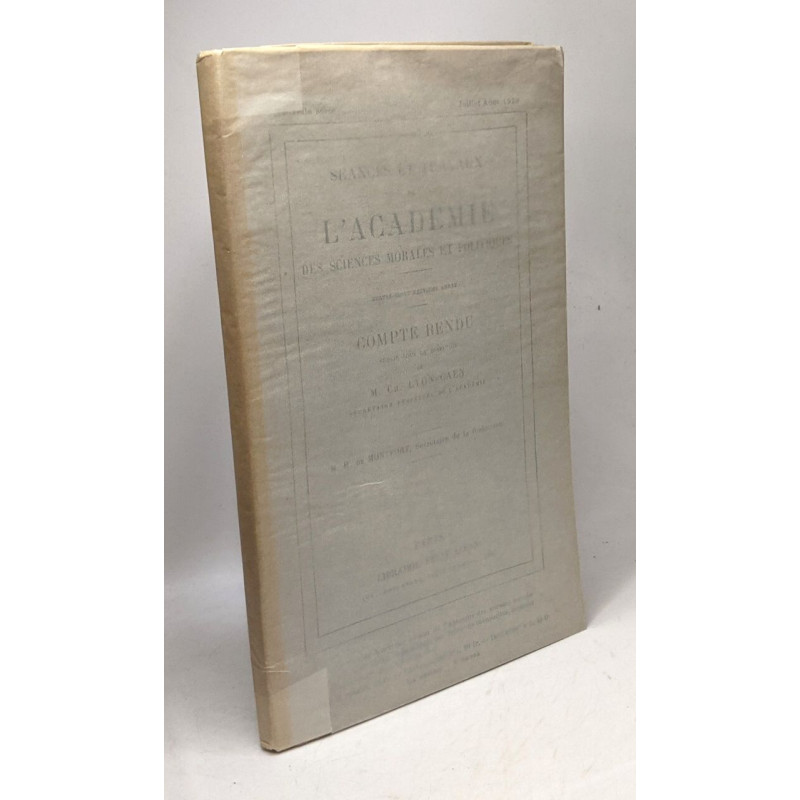 Séances et travaux de l'académie des sciences morales et...