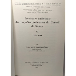 Inventaire analytique des enquêtes judiciaires du Conseil de Namur...