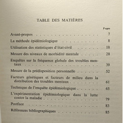 La méthode épidémiologique dans l'étude des troubles mentaux