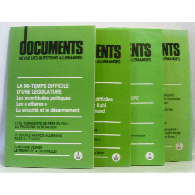 Documents: revue des questions allemandes quatre numéro: 2-3-4-5...