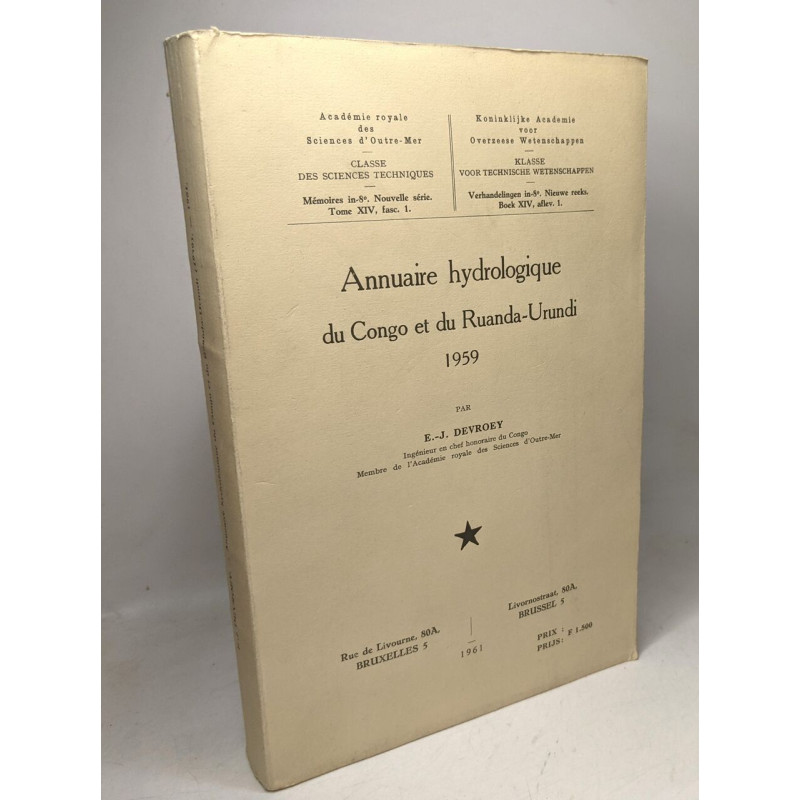 Annuaire hydrologique congo ruanda-urundi 1959