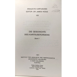 Die geschichte des kartäuserordens Band 1 --- analecta cartusiana 125