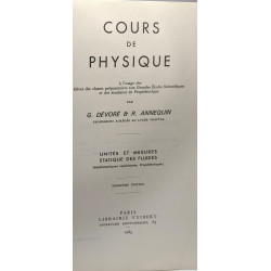 Cours de Physique - Unités et mesures statique des fluides -...