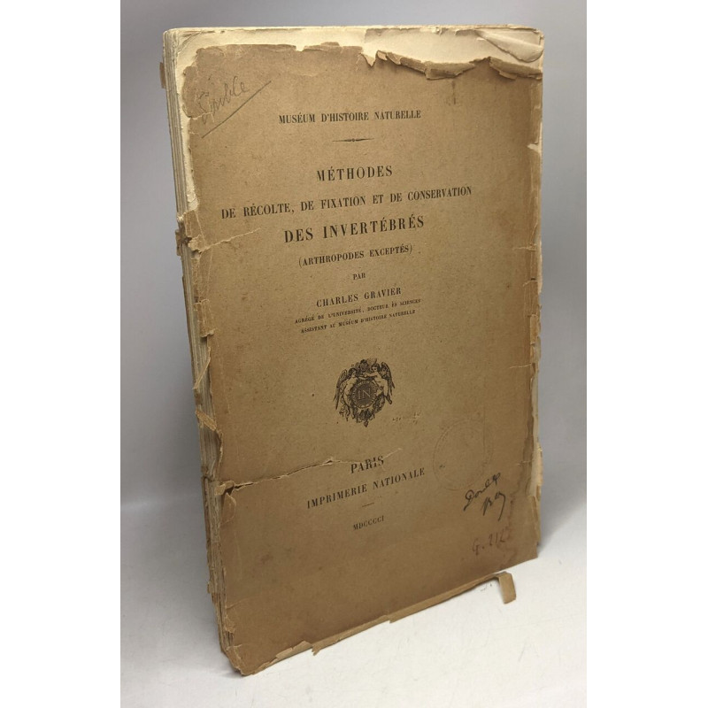 Méthodes de récolte de fixation et de conservation des invertébrés...