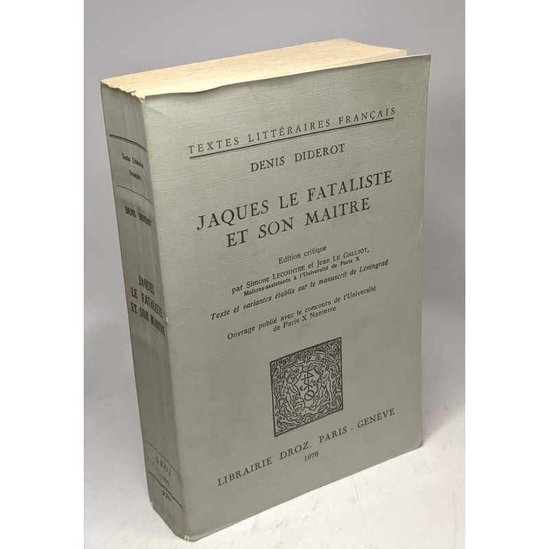 Jaques le fataliste et son maître - édition critique / Textes...