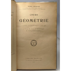 Cours de Géométrie - conforme aux programmes du 3 Juin 1925