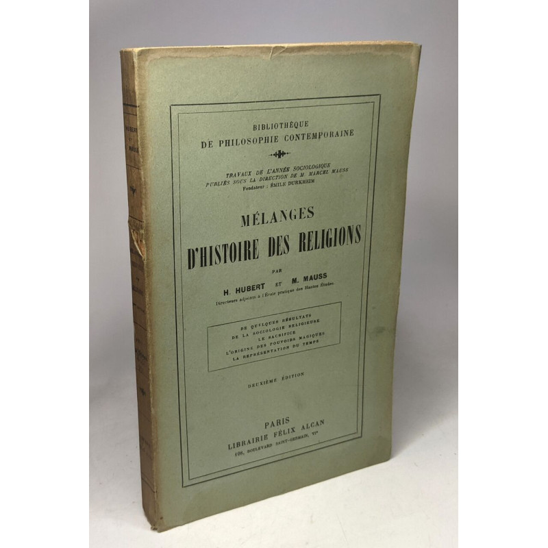 Mélanges d'Histoire des religions - 2e Ed. / Travaux de l'année...