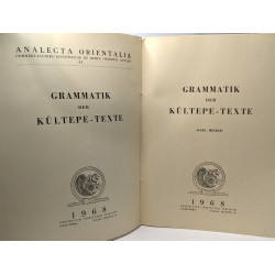Grammatik der kültepe - Texte - Analecta Orientalia 44