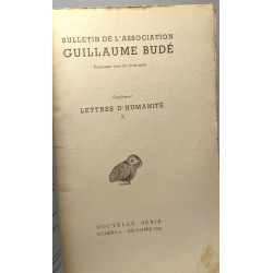 Lettres d'humanité X (supplément) - Bulletin de l'association...