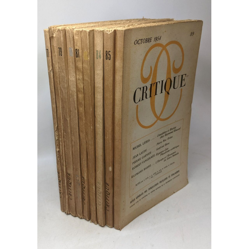 N°77-78-79-80-81-82-84-85-89 9 Volumes édités entre 1953 et...