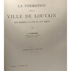 La formation de la ville de Louvain des origines à la fin du XIVe...