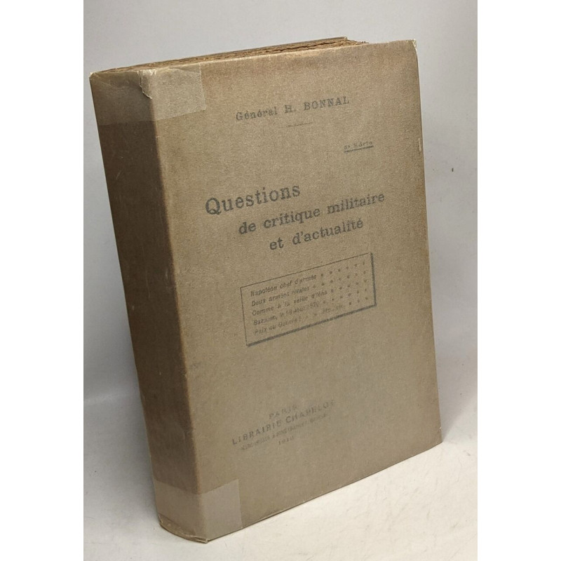 Questions de critique militaire et d'actualité