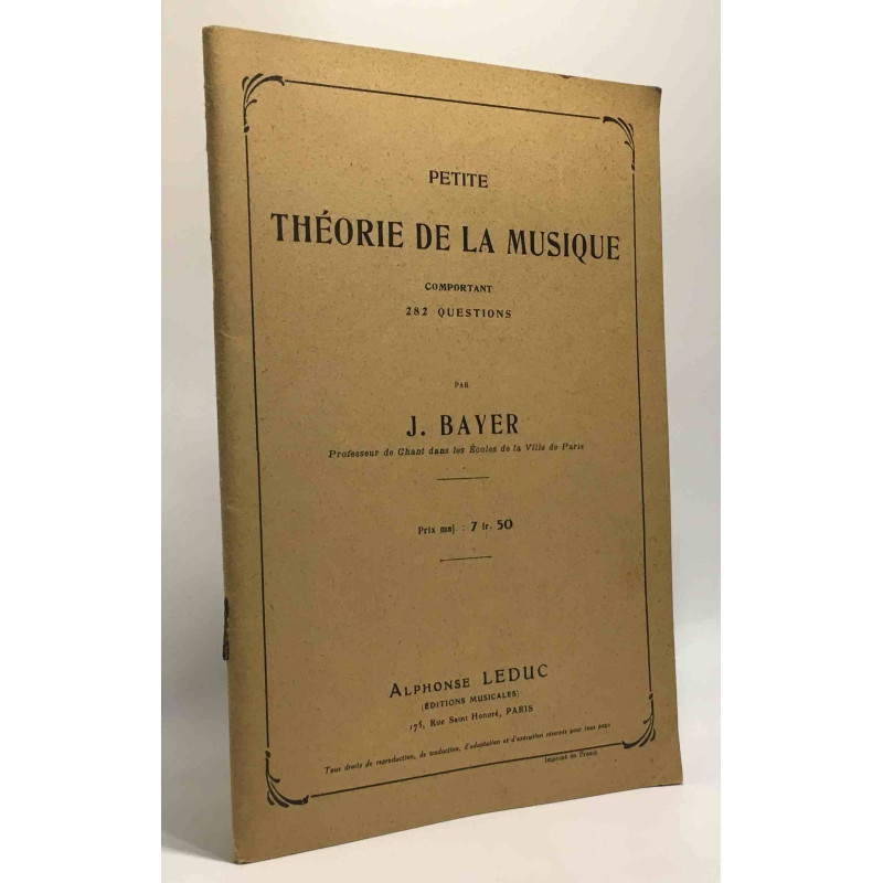 Petite théorie de la musique comportant 282 questions