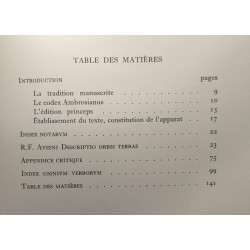 La descriptio orbis terrae d'Avienus - édition critique -...