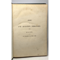Mémoire sur une question d'Histoire - de la lutte entre les...