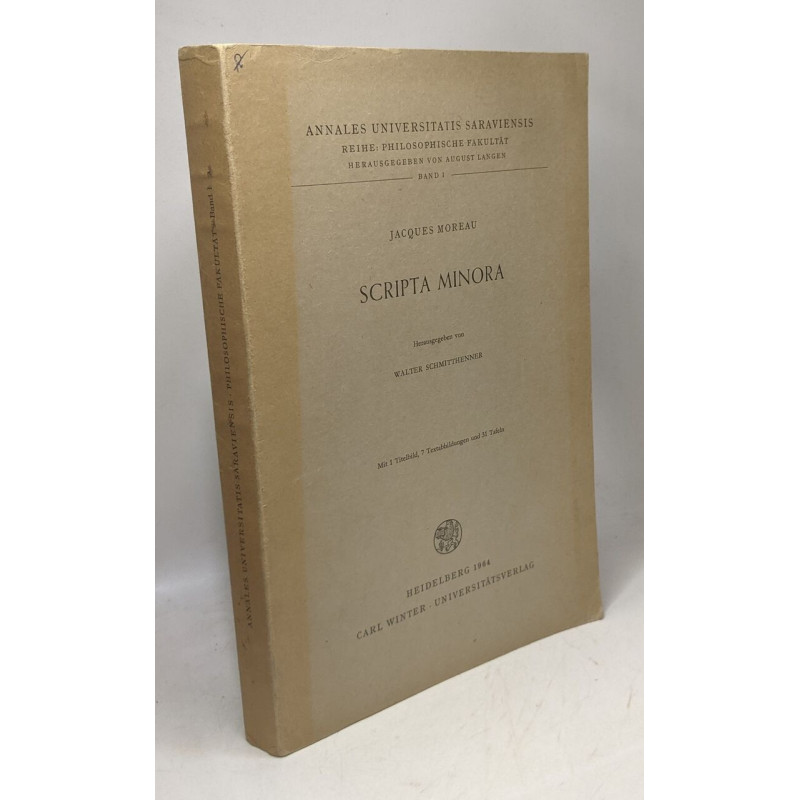 Jacques Moreau Scripta Minora - annales universitatits saraviensis...