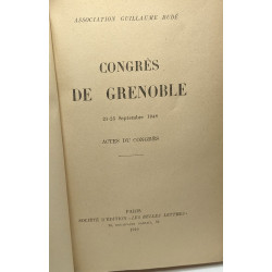Congrès de Grenoble - 21-25 Septembre 1948 - actes du Congrès ,...