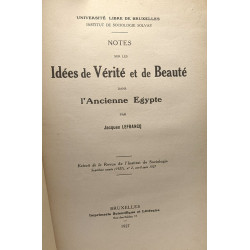 Notes sur les idées de Vérité et de beauté dans l'Ancienne égypte...