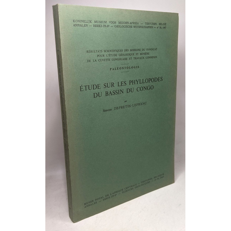 Étude sur les phyllopodes du bassin du Congo. Annalen Koninklijk...