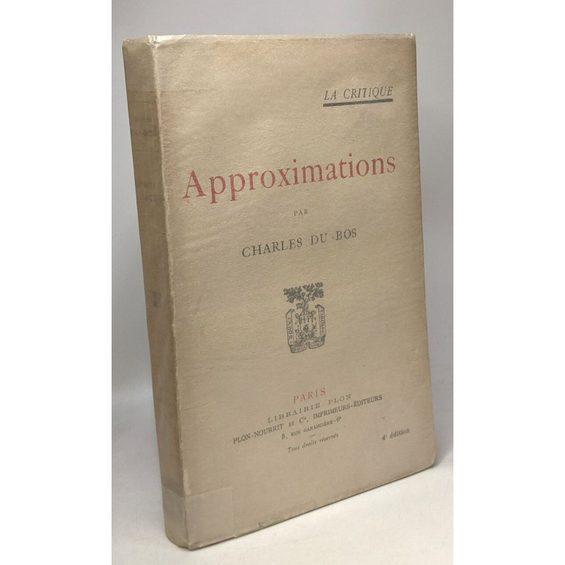 Approximations - coll. la critique 4e édition
