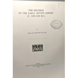 The records of the early hittite empire (C. 1450-1380 B.C.)
