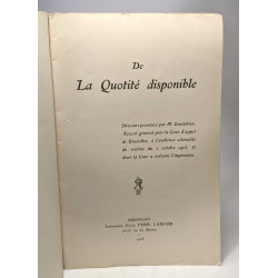 De la quotité disponible - discours prononcé par M. Gendebien...