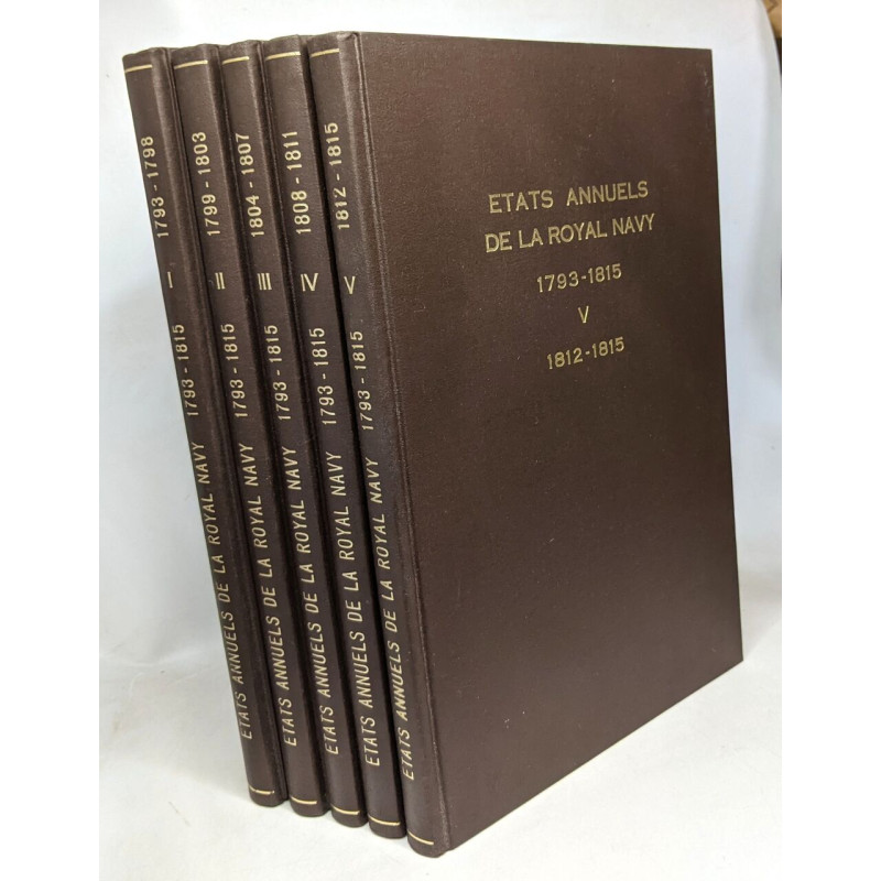 États annuels de la Royal Navy TOMES UN à SIX de 1793 à 1815