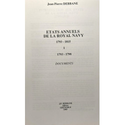 États annuels de la Royal Navy TOMES UN à SIX de 1793 à 1815