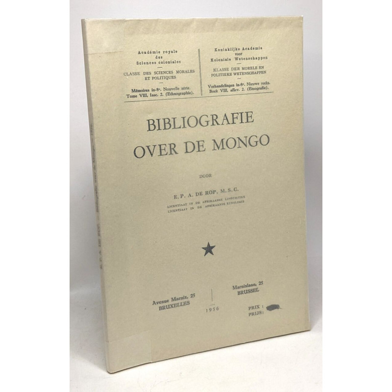 Bibliographie over de mongo - académie royal des sciences...